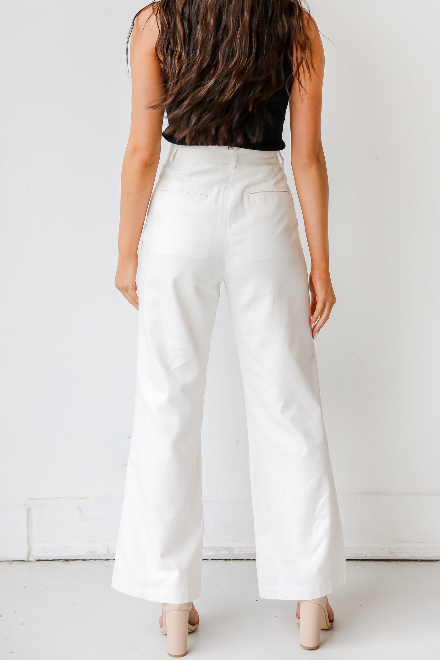 Trouser Pants in white back view
