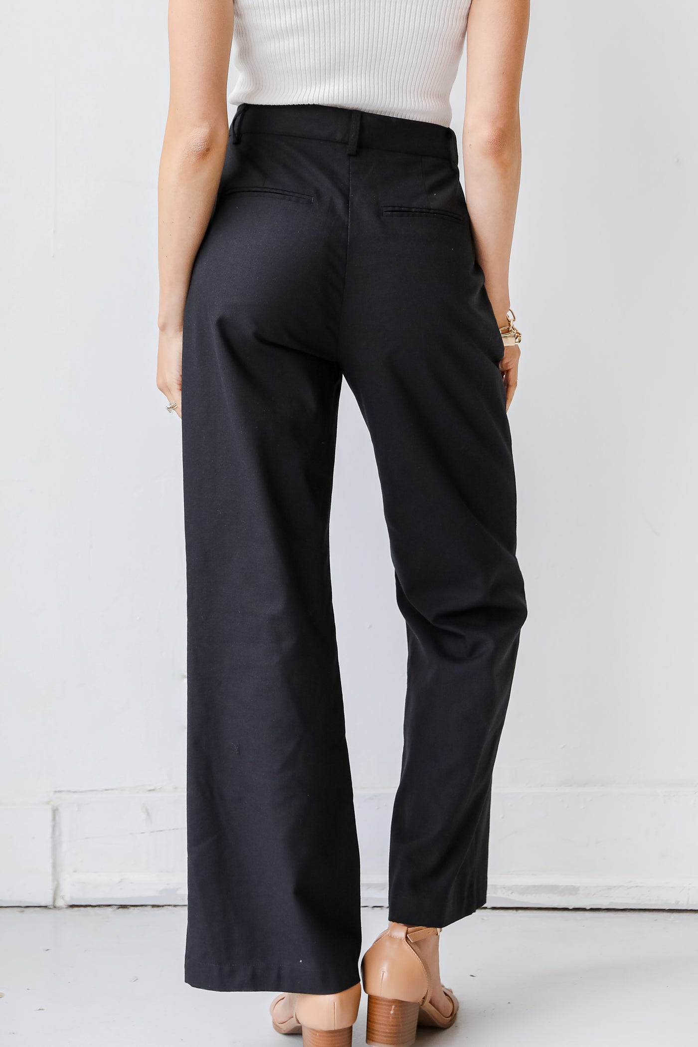 Trouser Pants in black back view