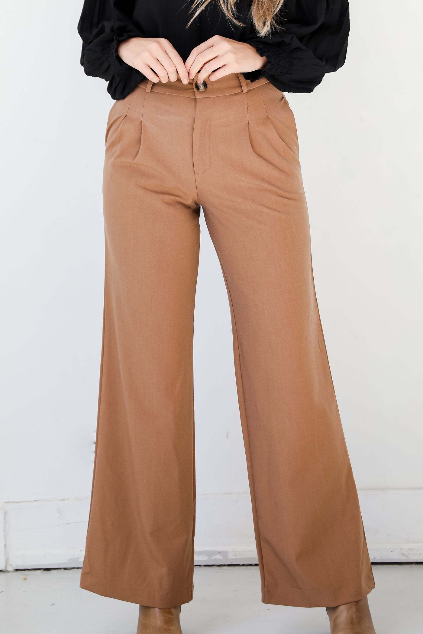 camel Trouser Pants on model