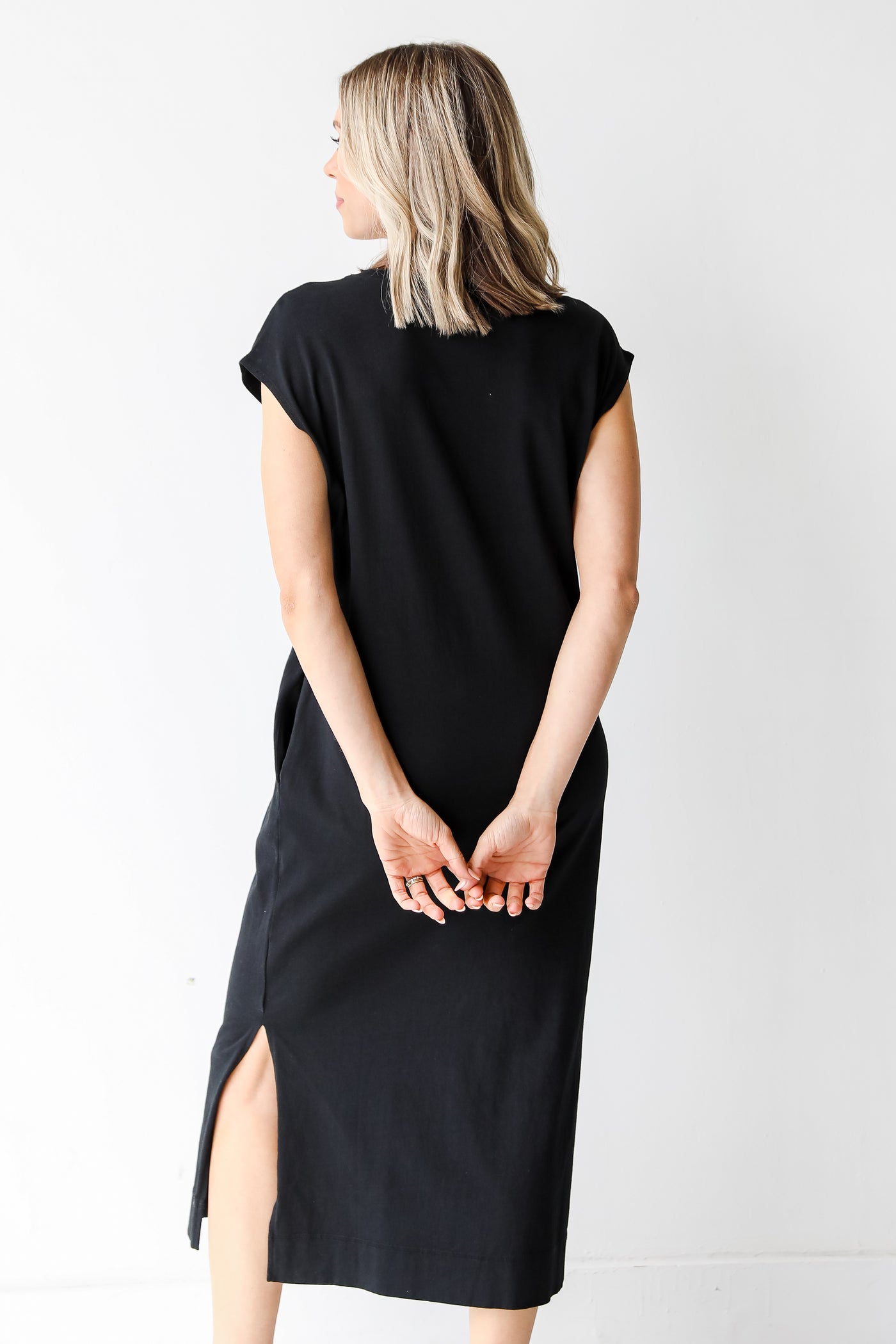 Midi Dress in black back view