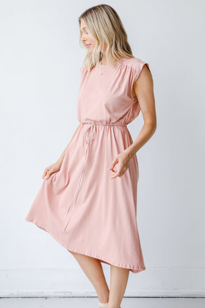 Midi Dress in peach side view