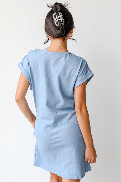 T-Shirt Dress in light blue back view