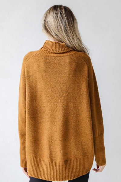 Turtleneck Sweater in camel back view