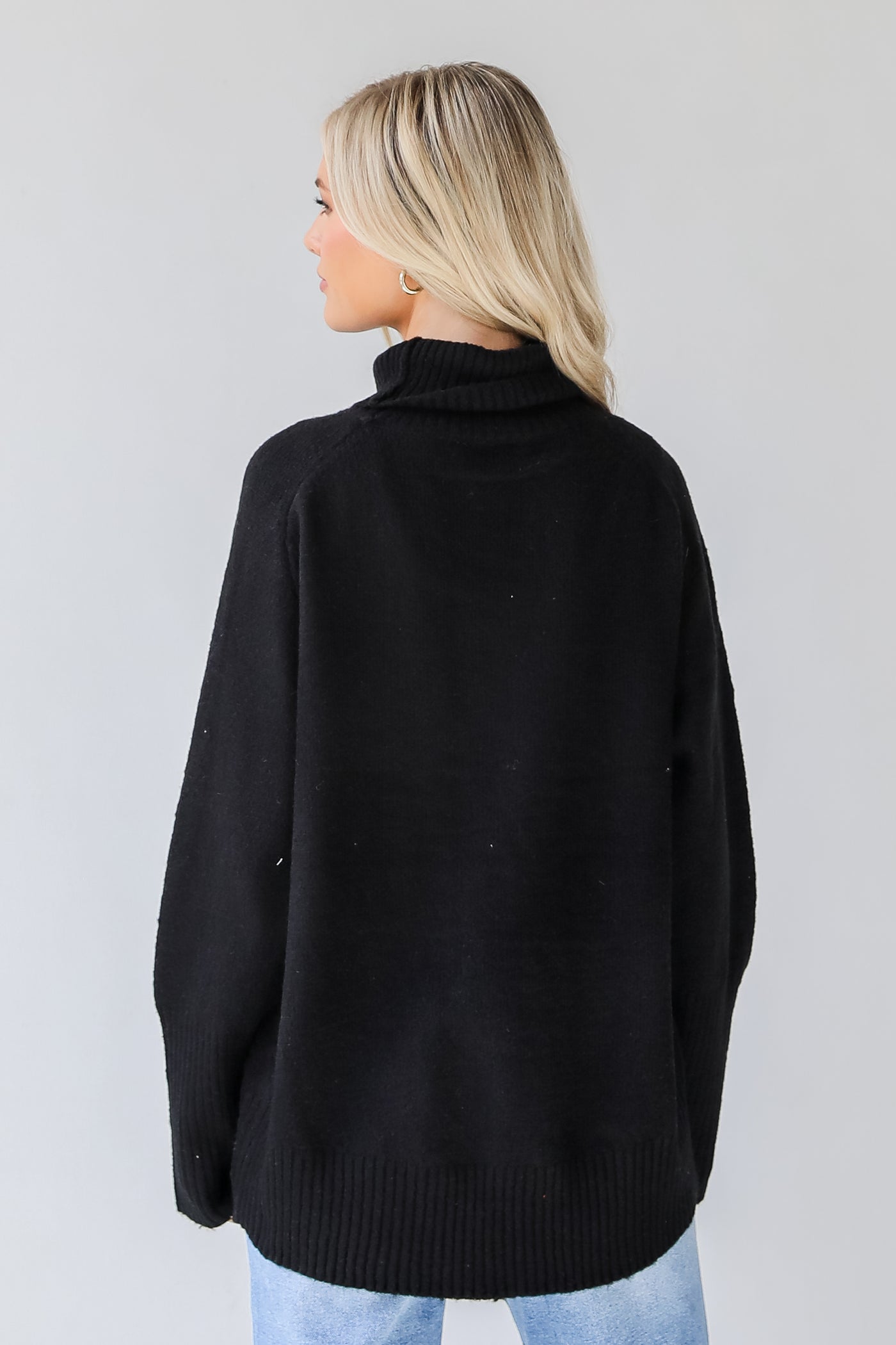 Turtleneck Sweater in black back view