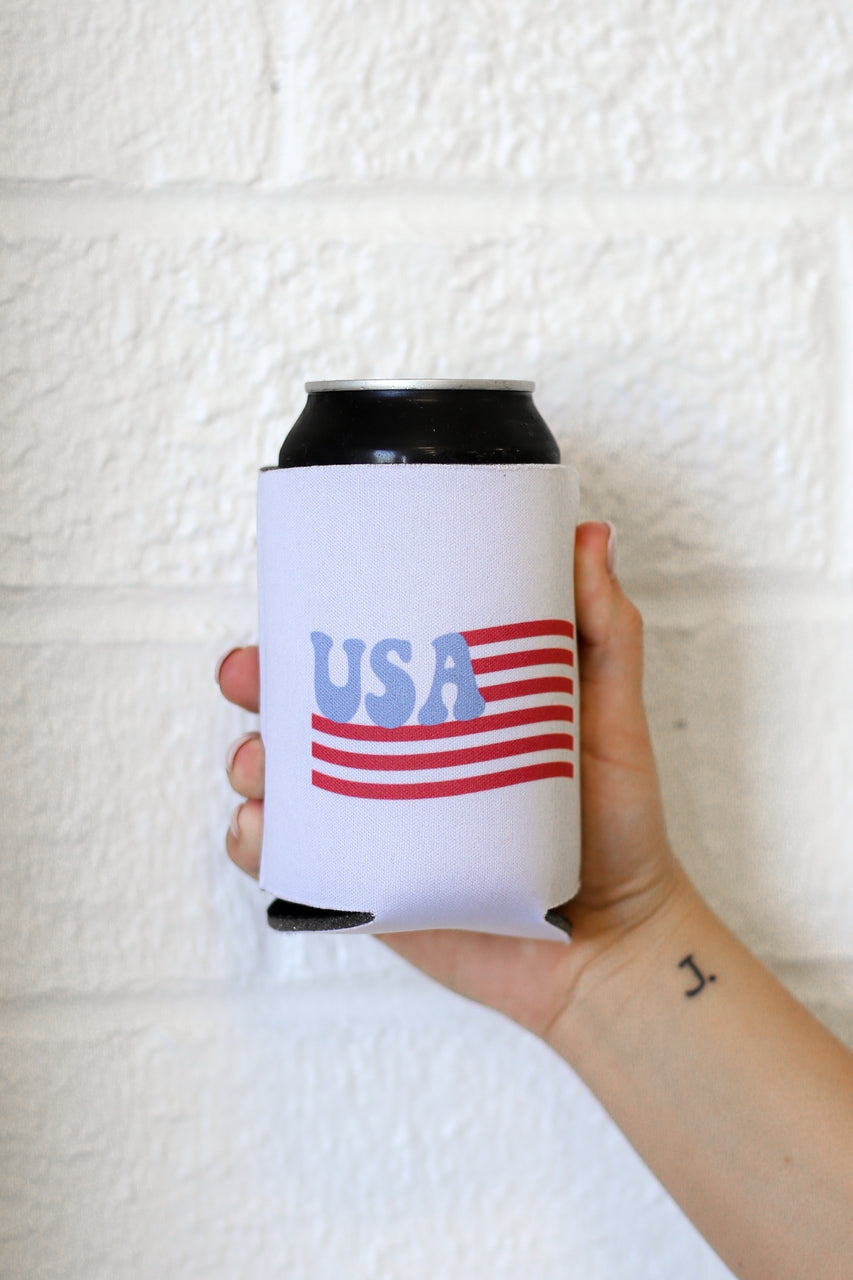USA Flag Koozie front view