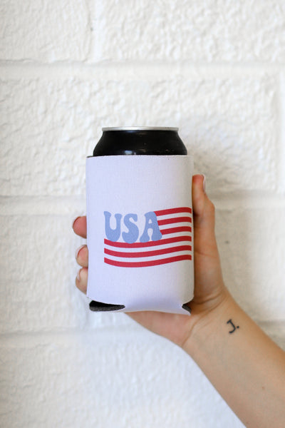 USA Flag Koozie front view