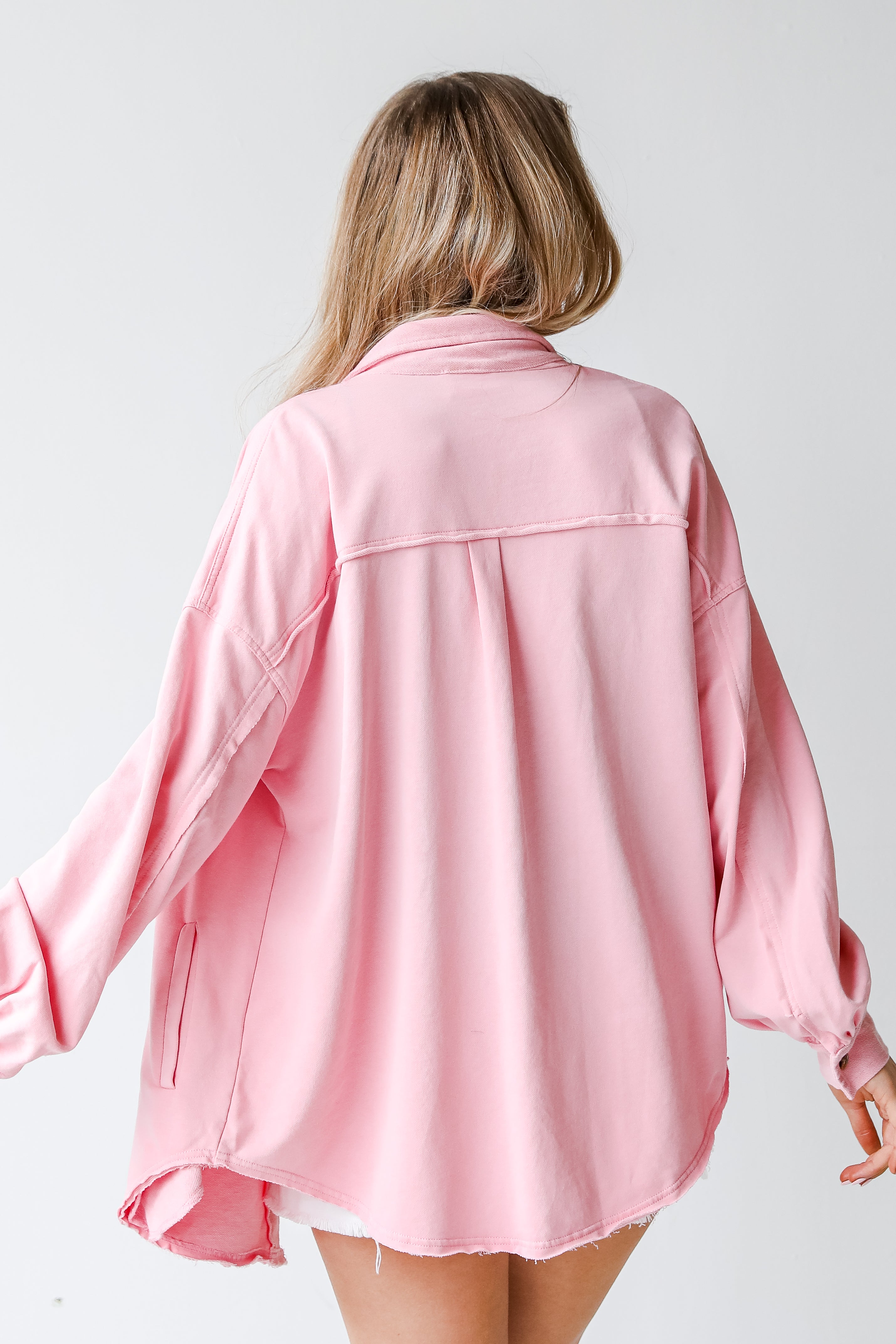 Shacket in pink back view