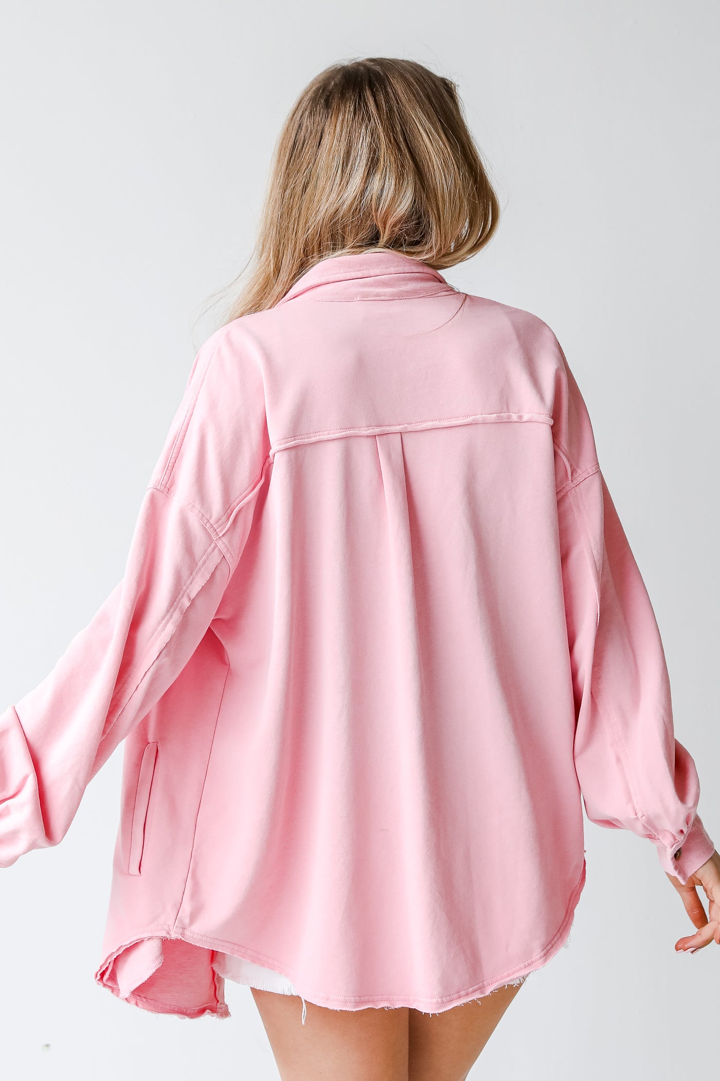 Shacket in pink back view