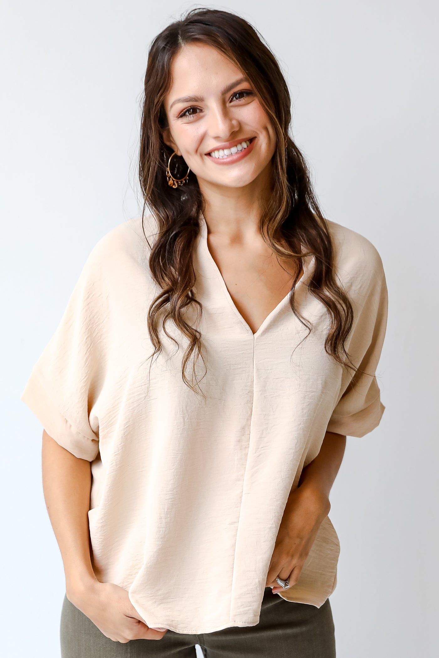taupe blouse