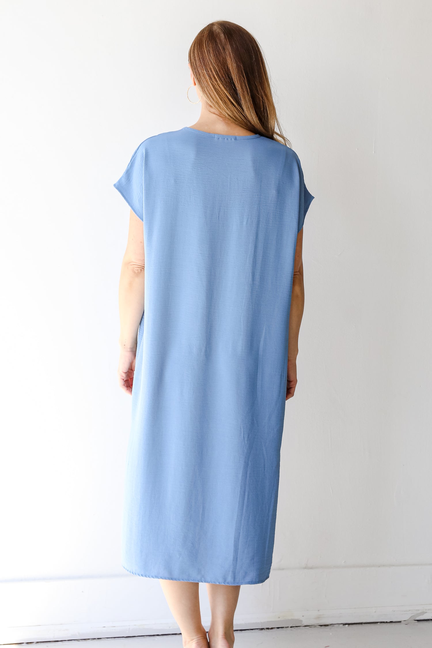 Midi Dress in denim back view