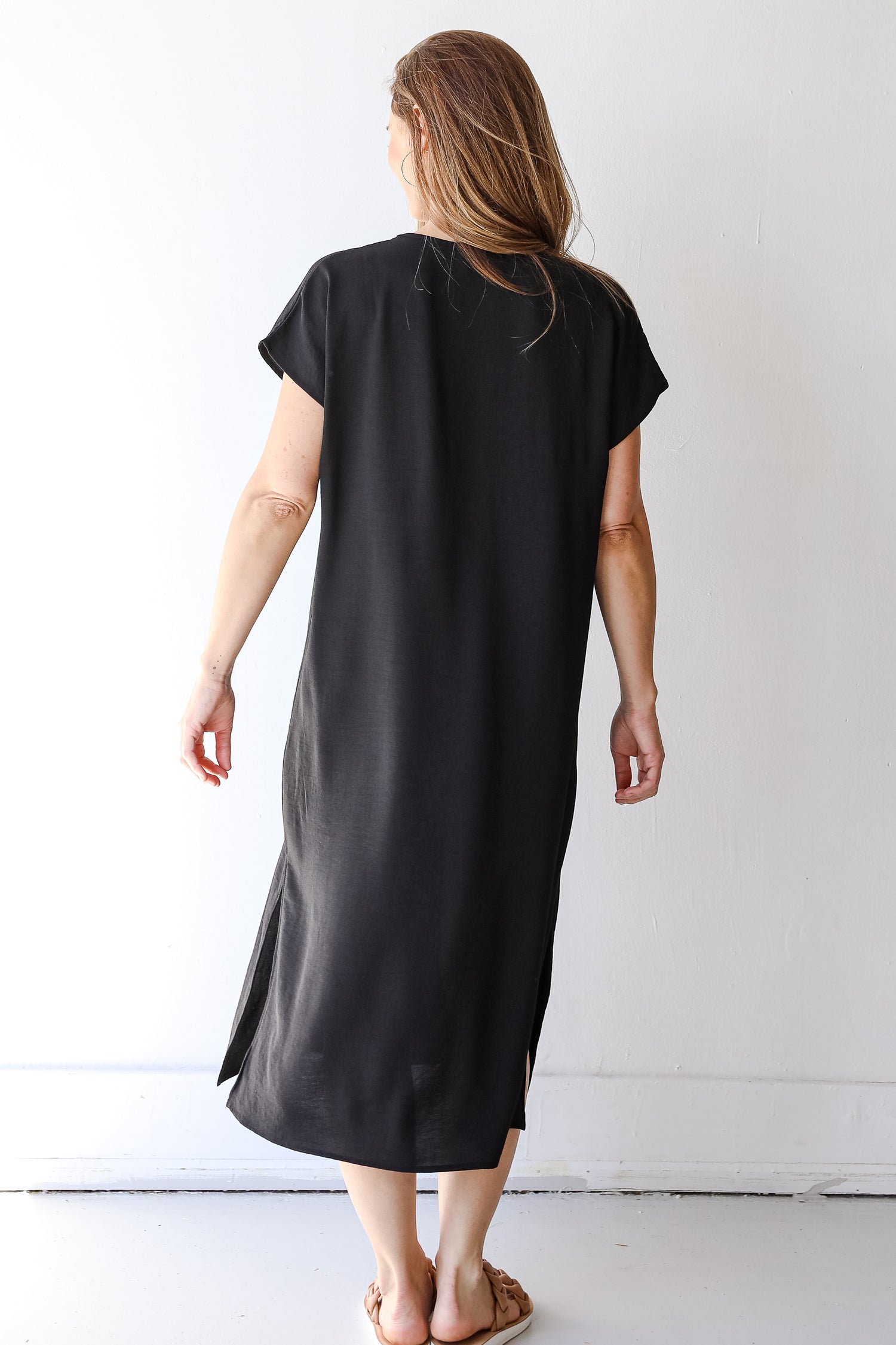 Midi Dress in black back view