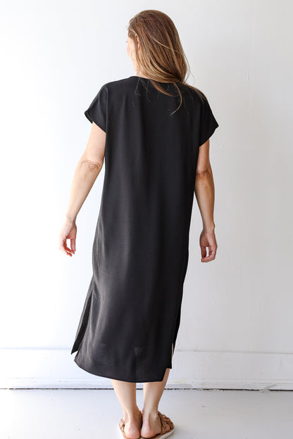 Midi Dress in black back view