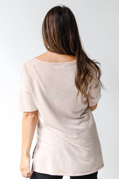 taupe tee back view