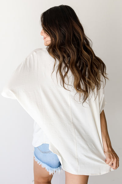 white oversized Blouse back view