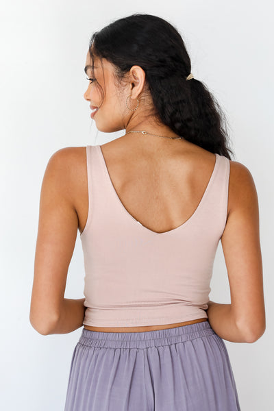 taupe Cropped Tank back view