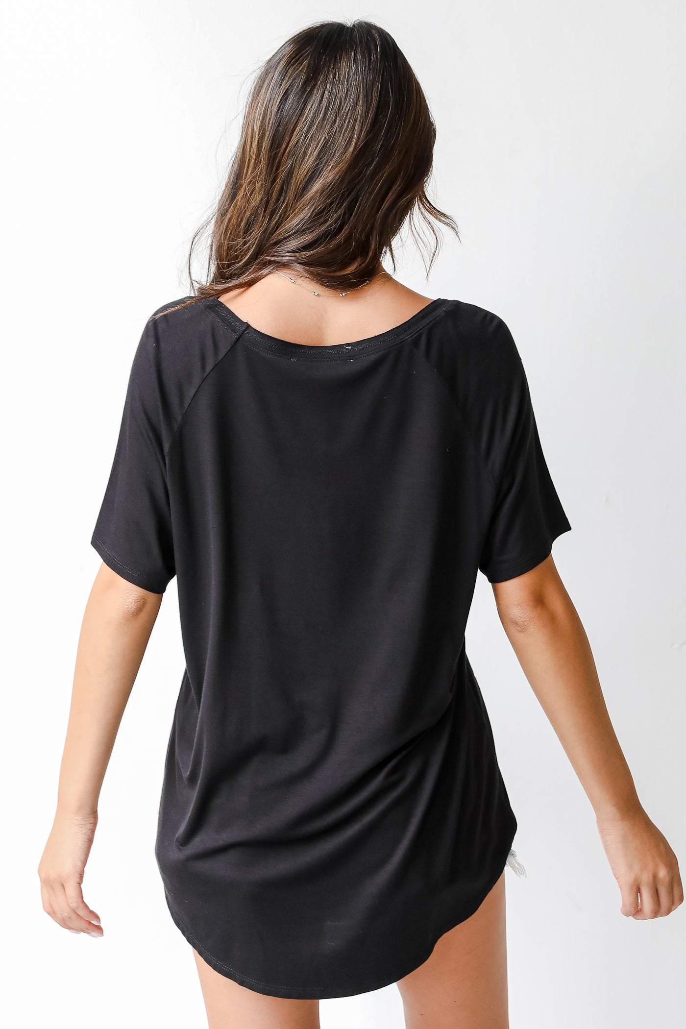 Basic Everyday Tee in black back view