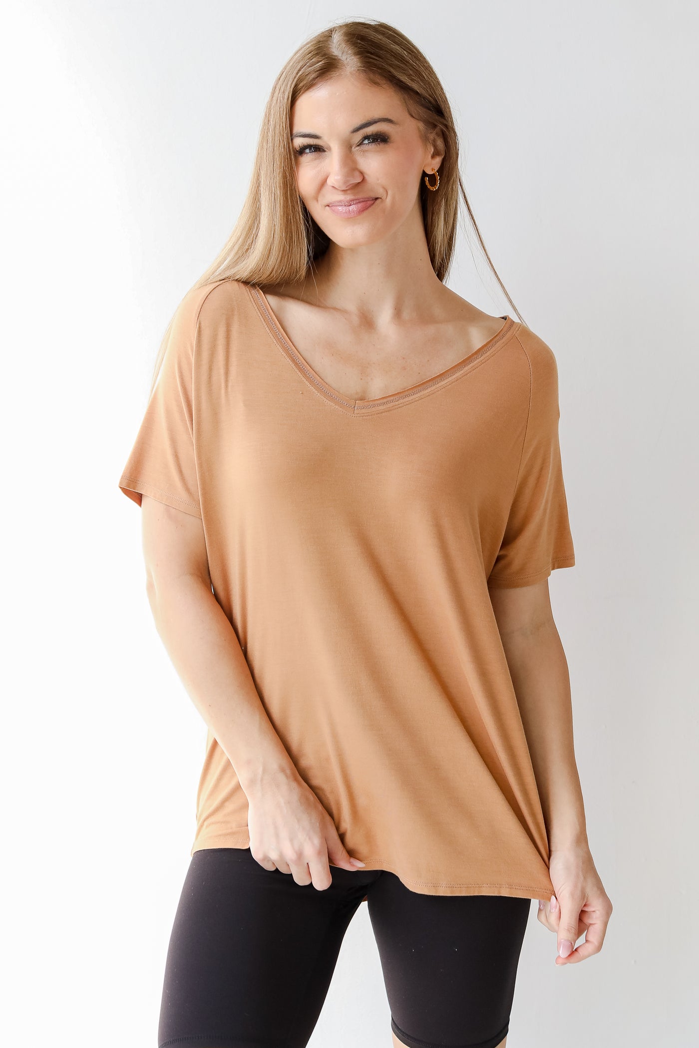 Basic Everyday Tee in camel