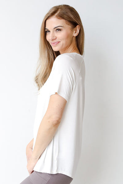 Everyday Tee in white side view