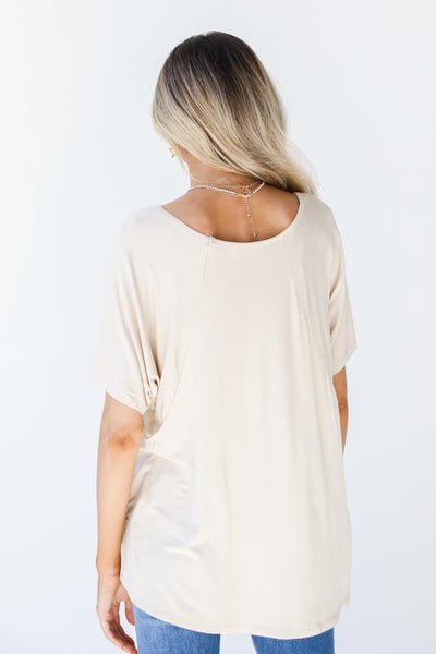 Jersey Knit Tee in khaki back view