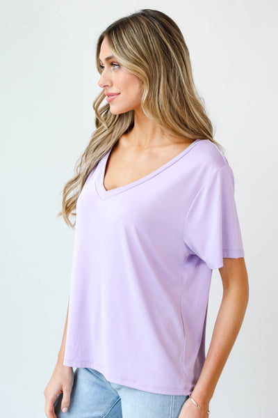 lavender Everyday Tee side view