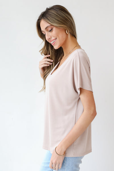 tan Everyday Tee side view