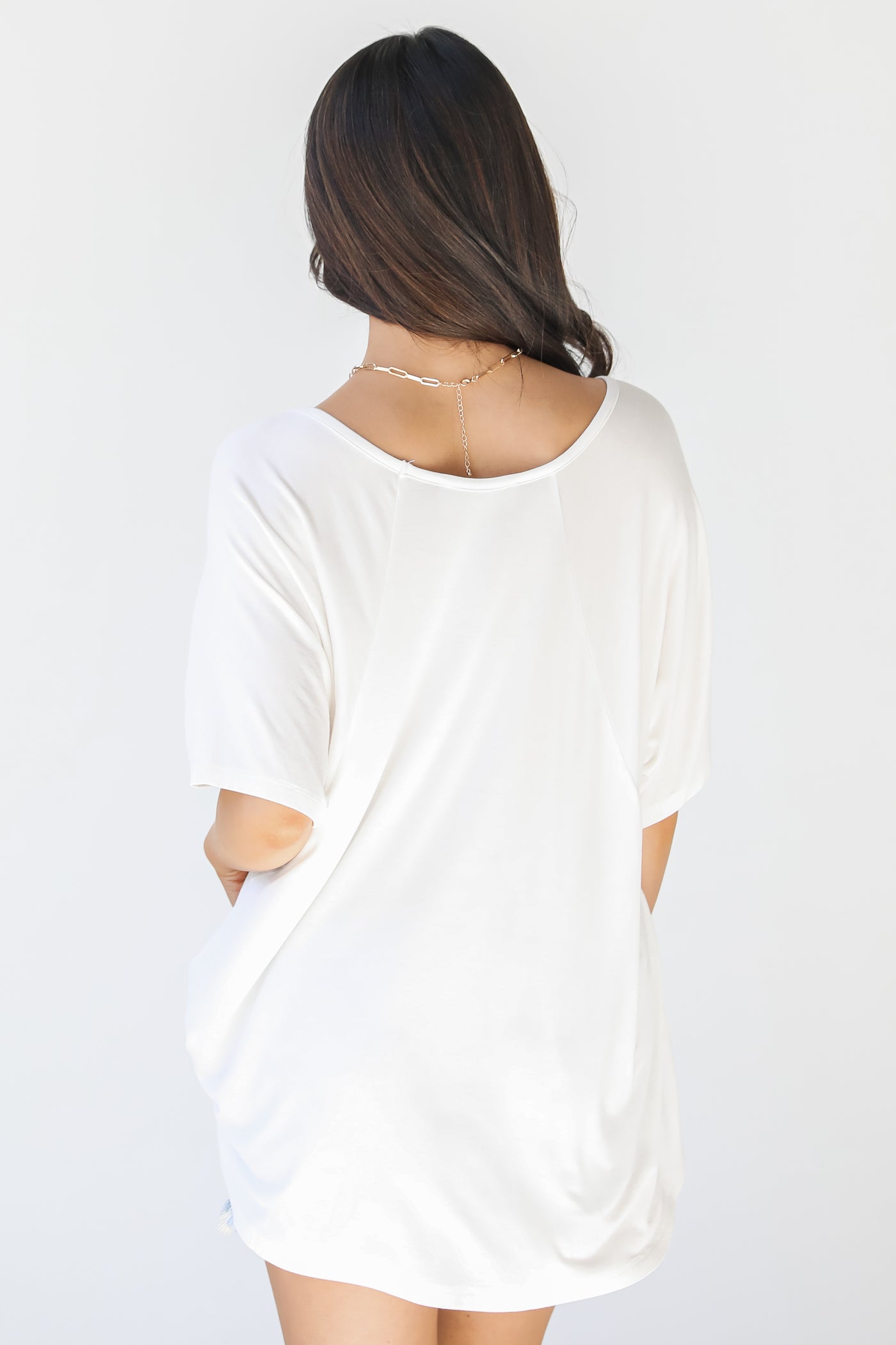 Jersey Knit Tee in ivory back view
