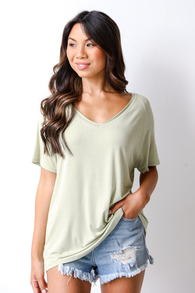 Basic Everyday Tee in sage