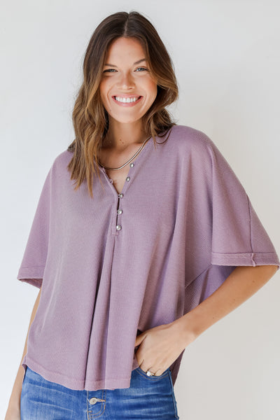 Waffle Knit Top in lavender