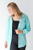 blue waffle knit top