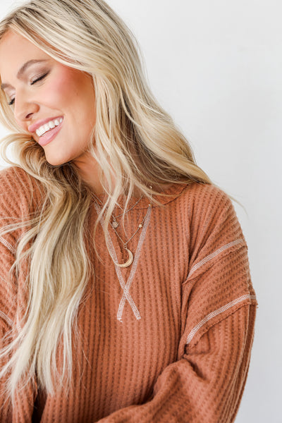 Close To You Waffle Knit Top