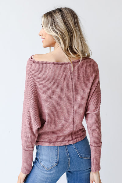 Waffle Knit Top back view