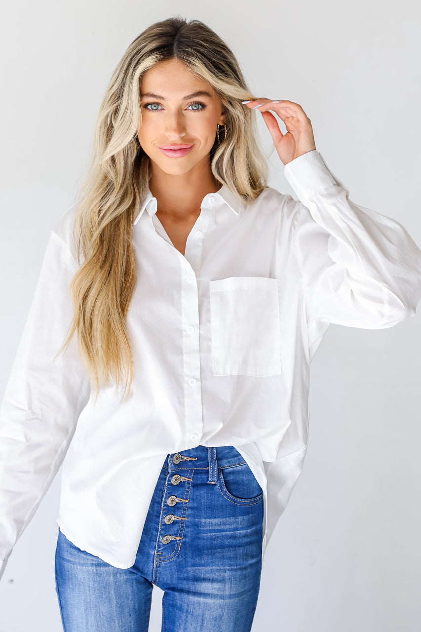 Strictly Business Button-Up Blouse