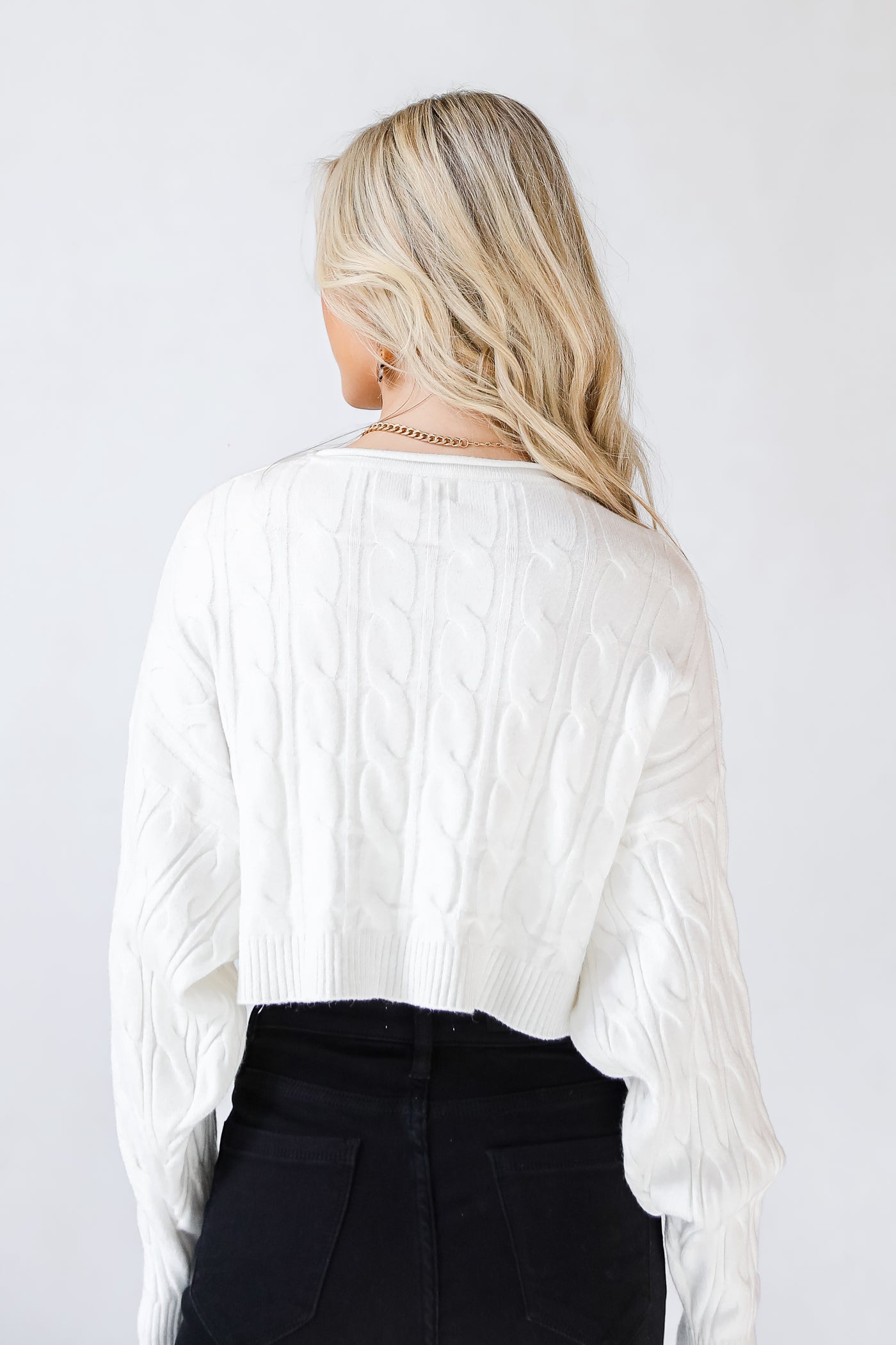 Cable Knit Sweater back view
