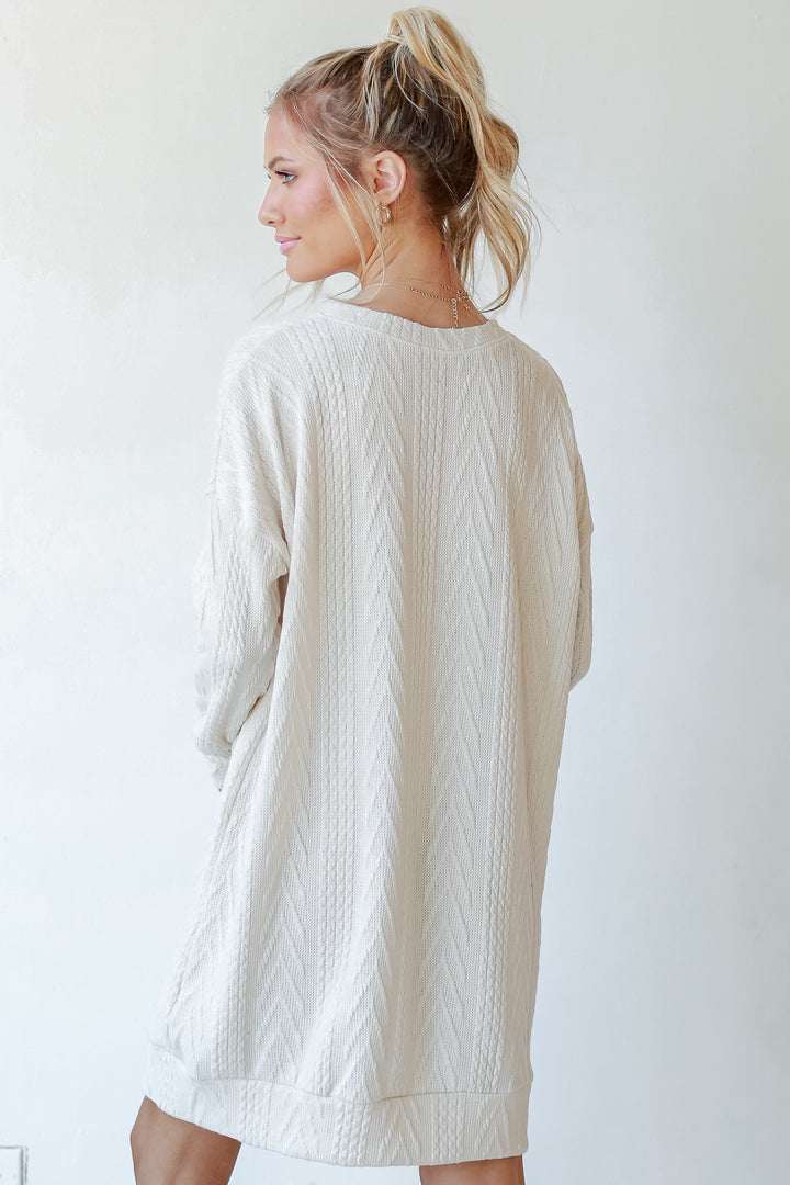 Cable Knit Sweater Dress back view