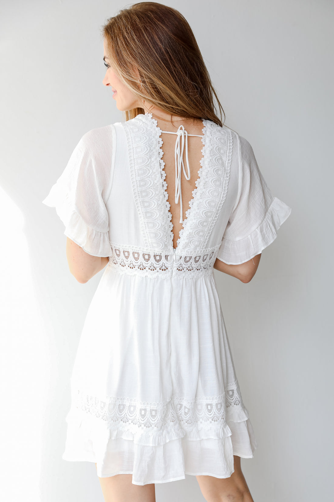 Crochet Lace Mini Dress from dress up