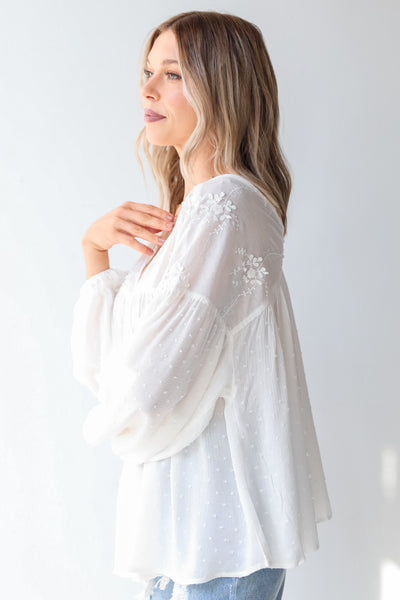 Floral Embroidered Blouse side view