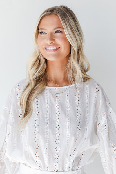 Eyelet Blouse front view
