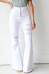 White Distressed Flare Jeans