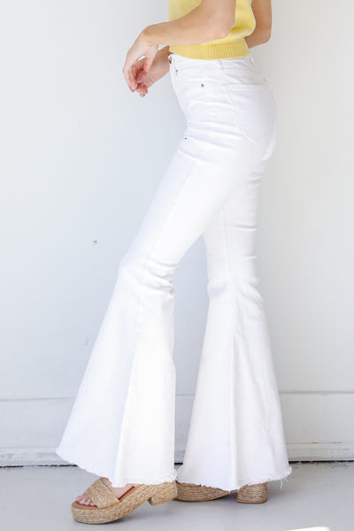 White Flare Jeans side view