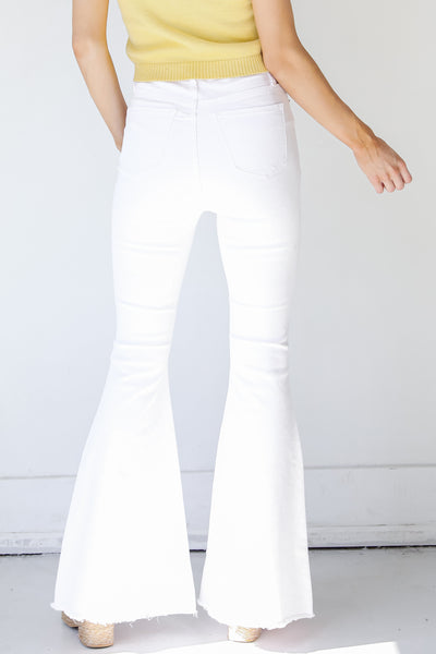 White Flare Jeans back view