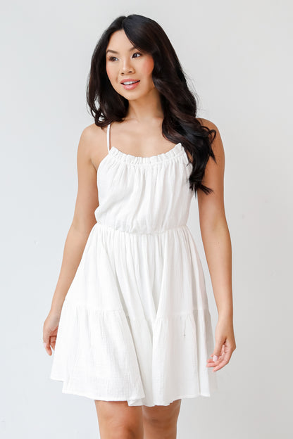 Linen Mini Dress front view