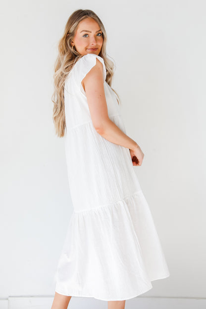 Linen Midi Dress side view