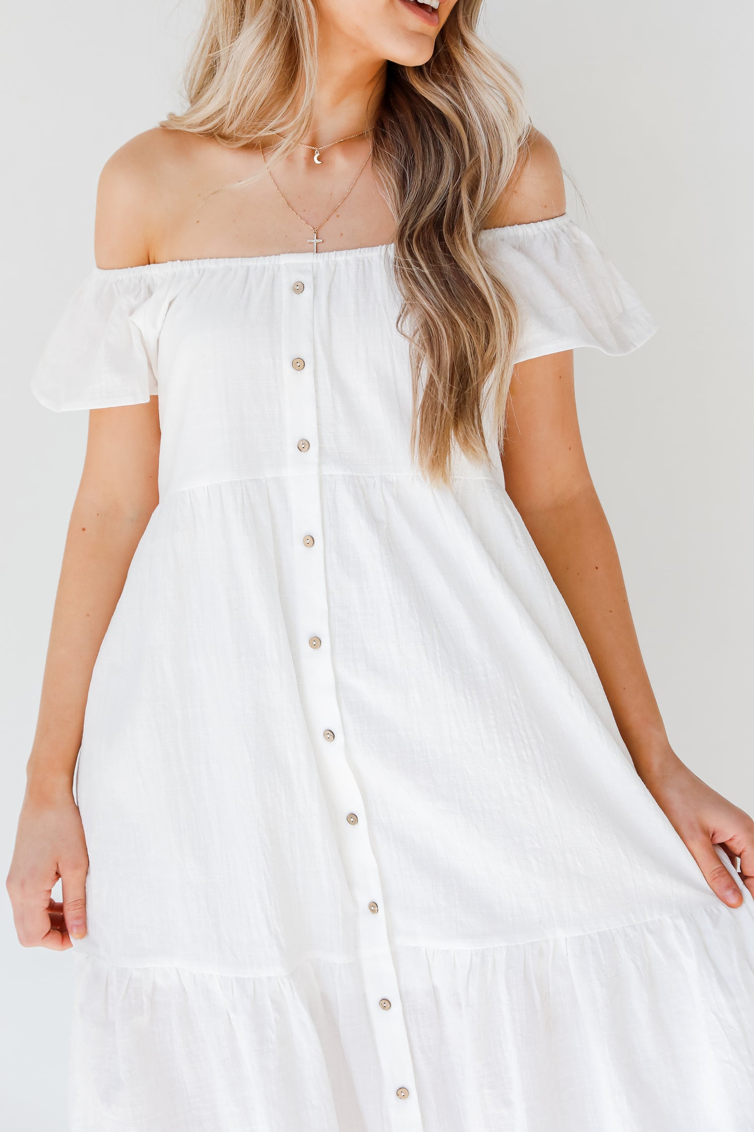 Linen Midi Dress close up