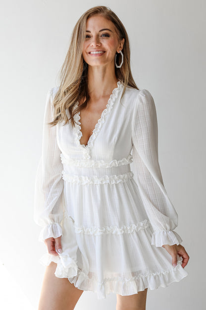 Ruffle Mini Dress on model