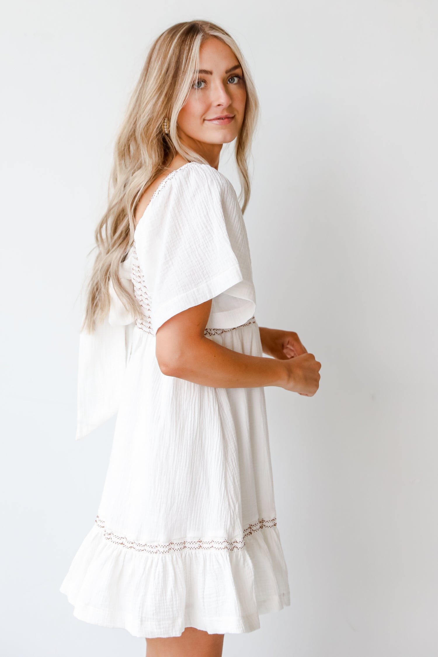 Smocked Mini Dress side view