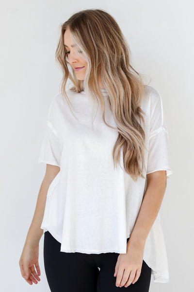 white Oversized Tee front view