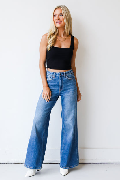 Wide Leg Jeans on model