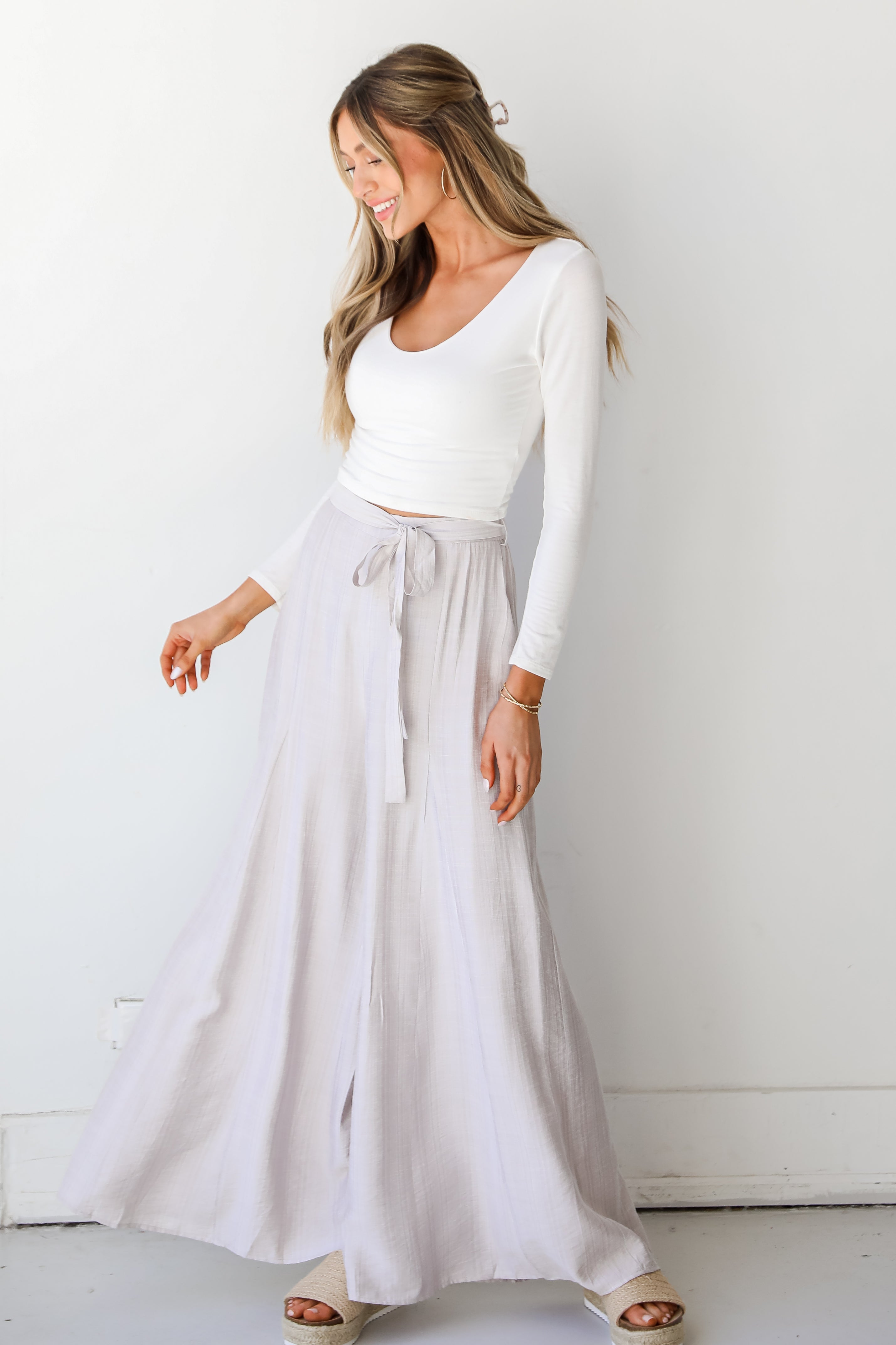 grey Wide Leg Pants