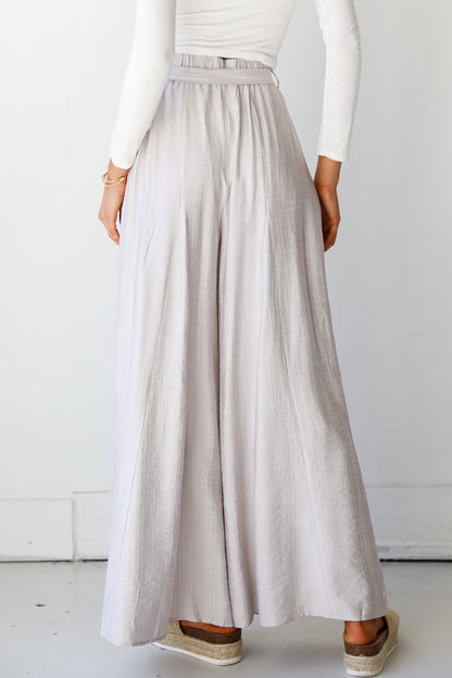 grey Wide Leg Pants back view