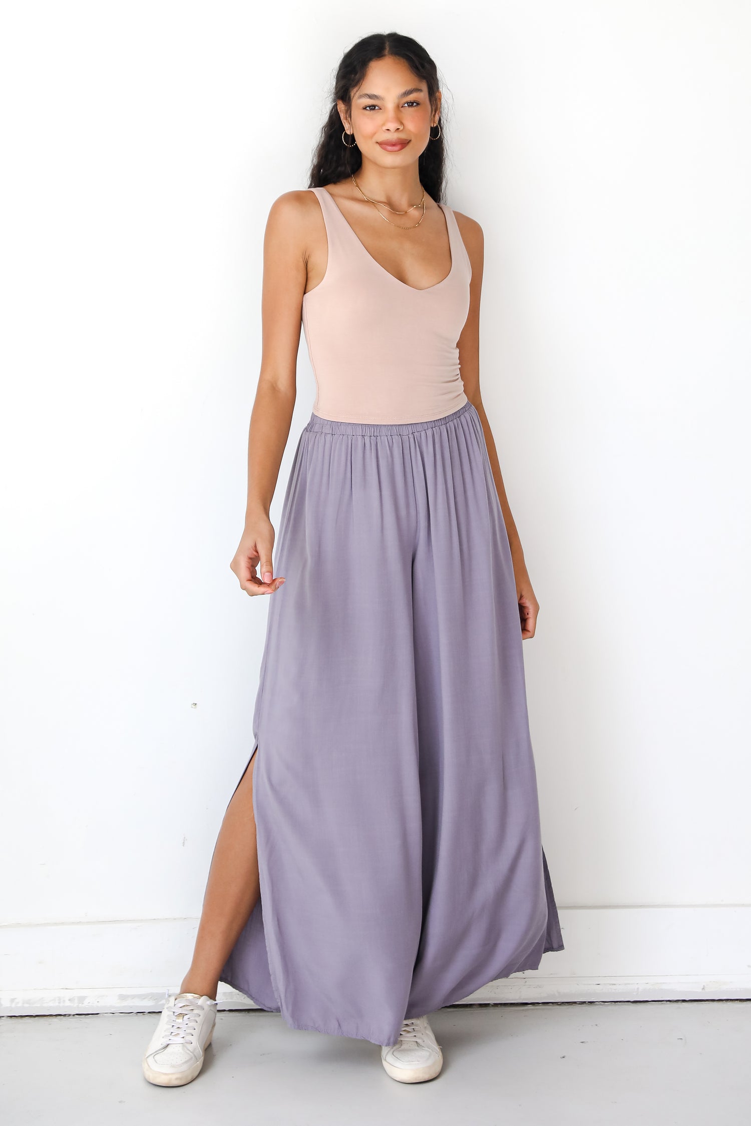 purple Wide Leg Pants